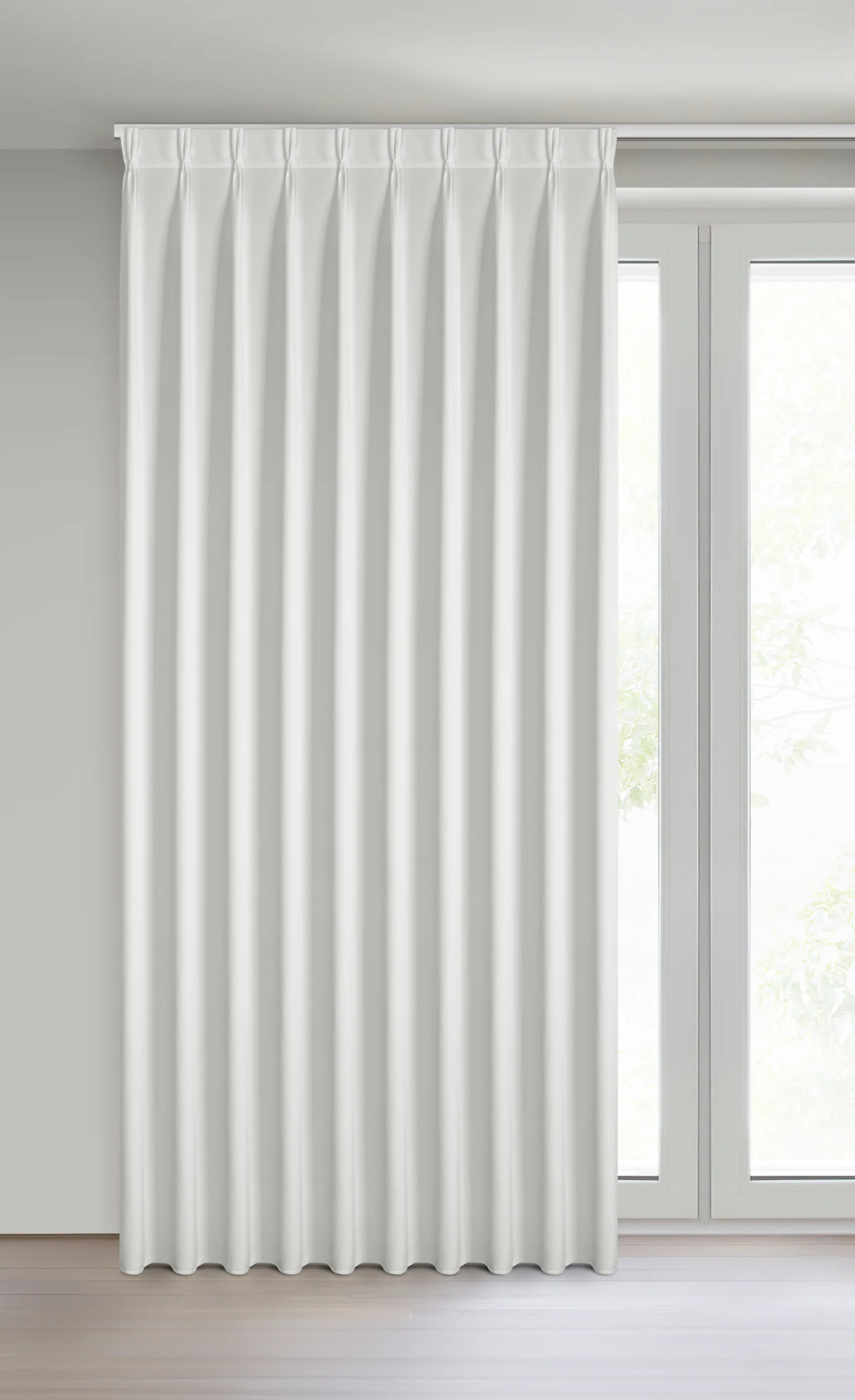 Zasłona biała z welwetowej tkaniny 125x270 cm (wymiar podany na gotowo) system flex - MELANIE