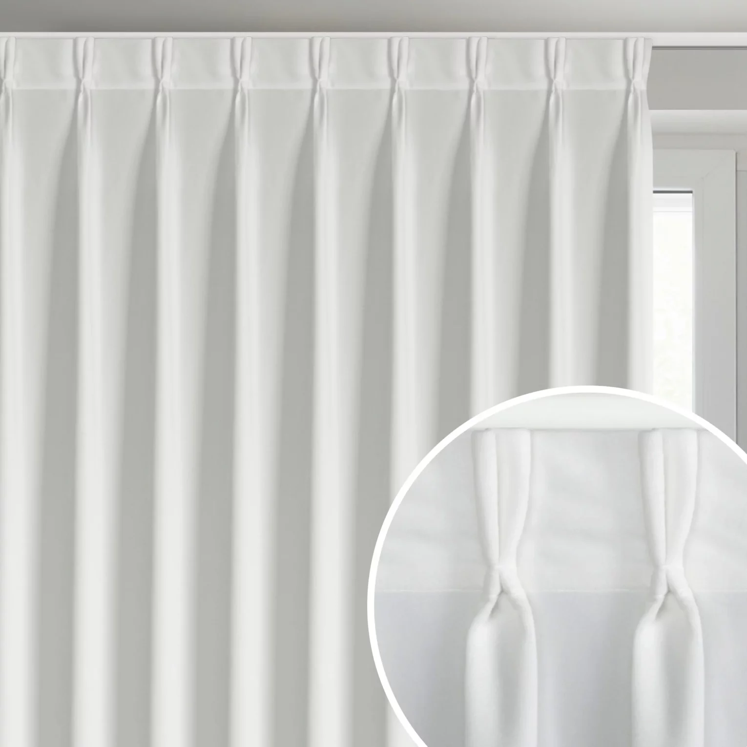 Zasłona biała z welwetowej tkaniny 125x270 cm (wymiar podany na gotowo) system flex - MELANIE