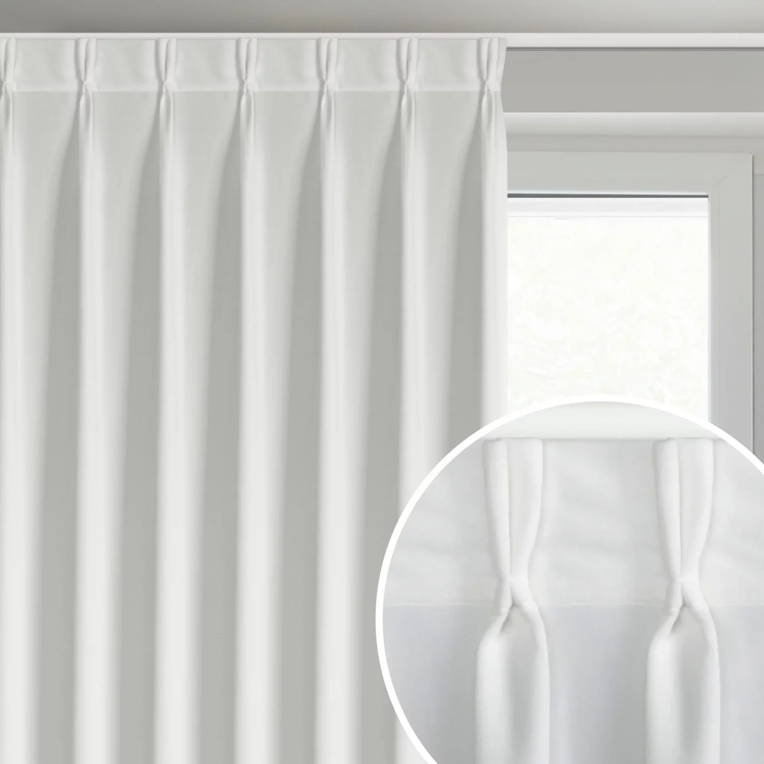 Zasłona biała z welwetowej tkaniny 80x270 cm (wymiar podany na gotowo) system flex - MELANIE