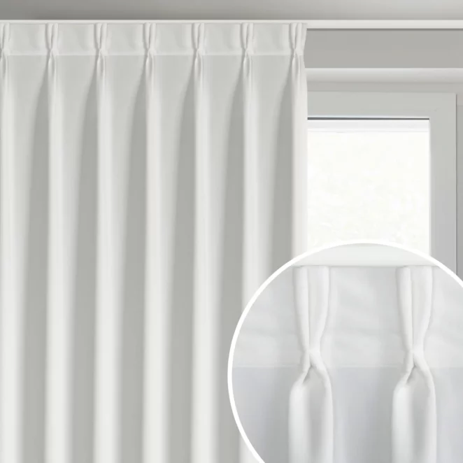 Zasłona biała z welwetowej tkaniny 80x270 cm (wymiar podany na gotowo) system flex - MELANIE