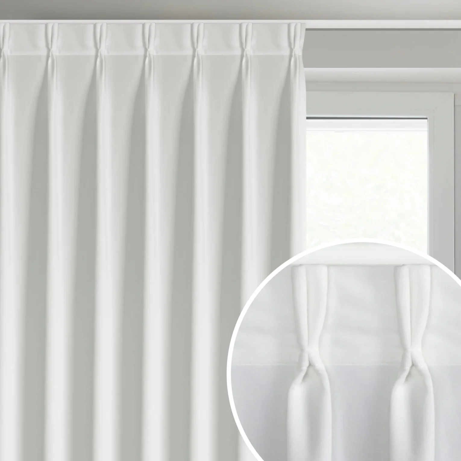 Zasłona biała z welwetowej tkaniny 80x270 cm (wymiar podany na gotowo) system flex - MELANIE