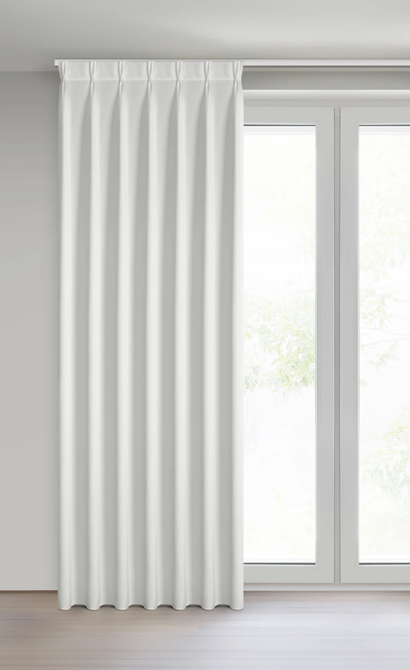 Zasłona biała z welwetowej tkaniny 80x270 cm (wymiar podany na gotowo) system flex - MELANIE
