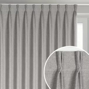 Zasłona ciemnobeżowa z 100% zaciemniającej tkaniny typu blackout 125x270 cm (wymiar podany na gotowo) system flex - NELISA