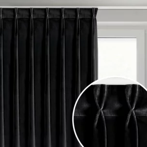 Zasłona czarna z welwetowej tkaniny 80x270 cm (wymiar podany na gotowo) system flex - MELANIE