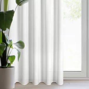 Zasłona biała w stylu eko 140x270 taśma - ERIS