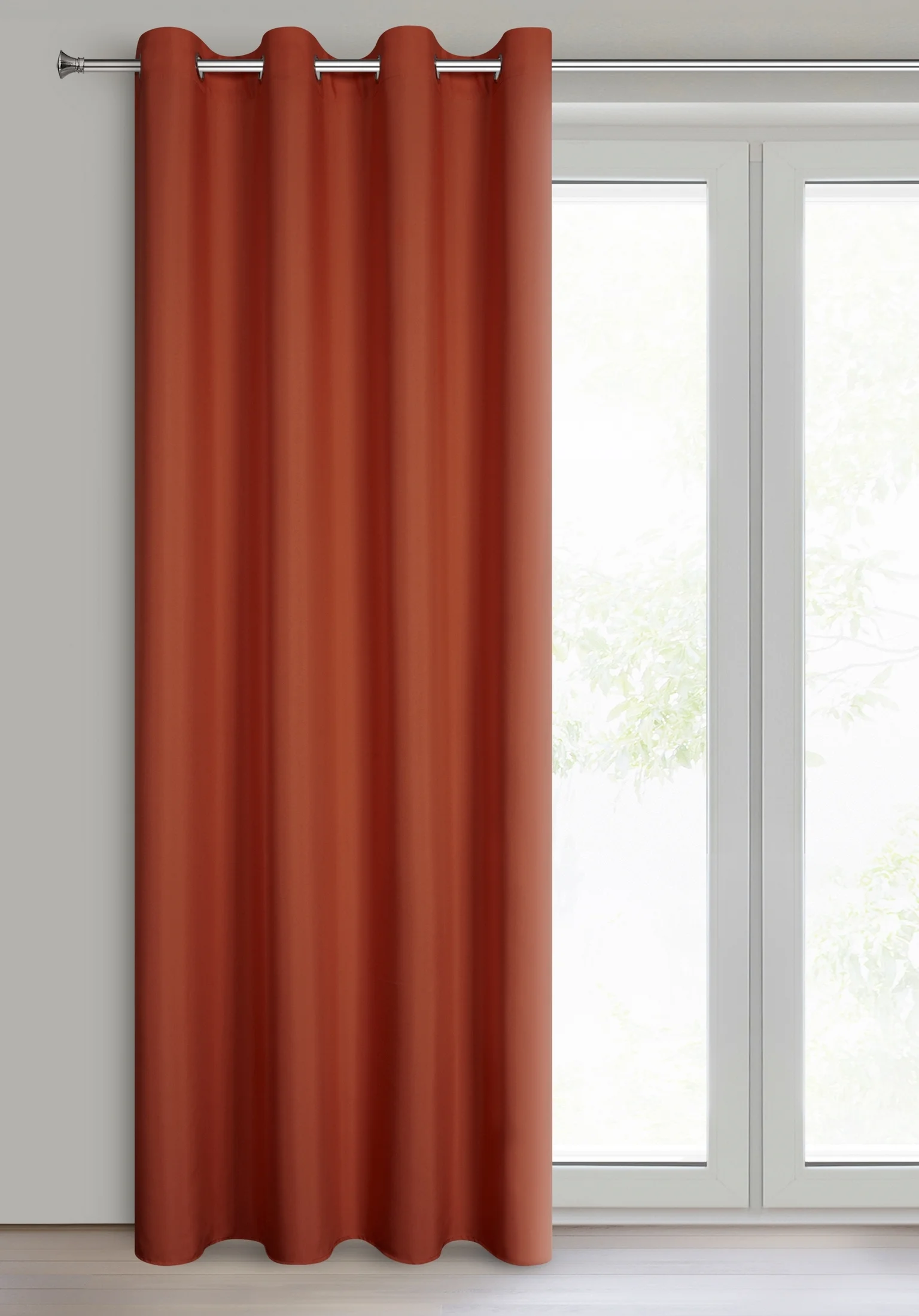 Zasłona ceglasta z matowej gładkiej tkaniny 140x250 cm przelotka - RITA