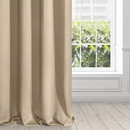 Zasłona beżowa matowa, zaciemniająca 140x250 cm przelotka - TEO