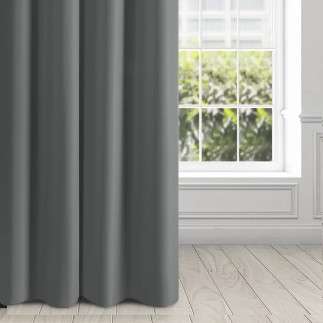 Zasłona grafitowa, matowa 140x250 cm przelotka - TRIS