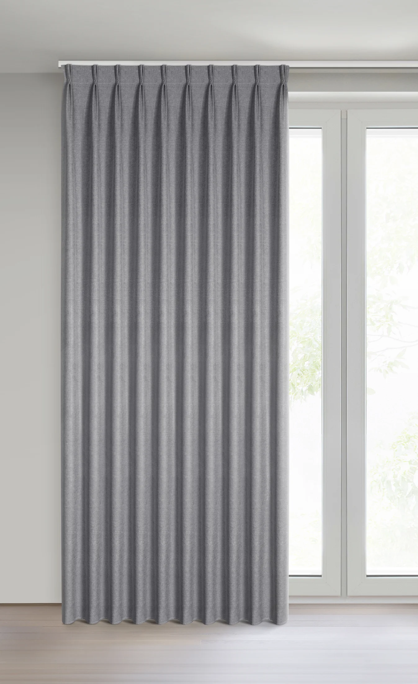 Zasłona grafitowa z 100% zaciemniającej tkaniny typu blackout 125x270 cm (wymiar podany na gotowo) system flex - NELISA