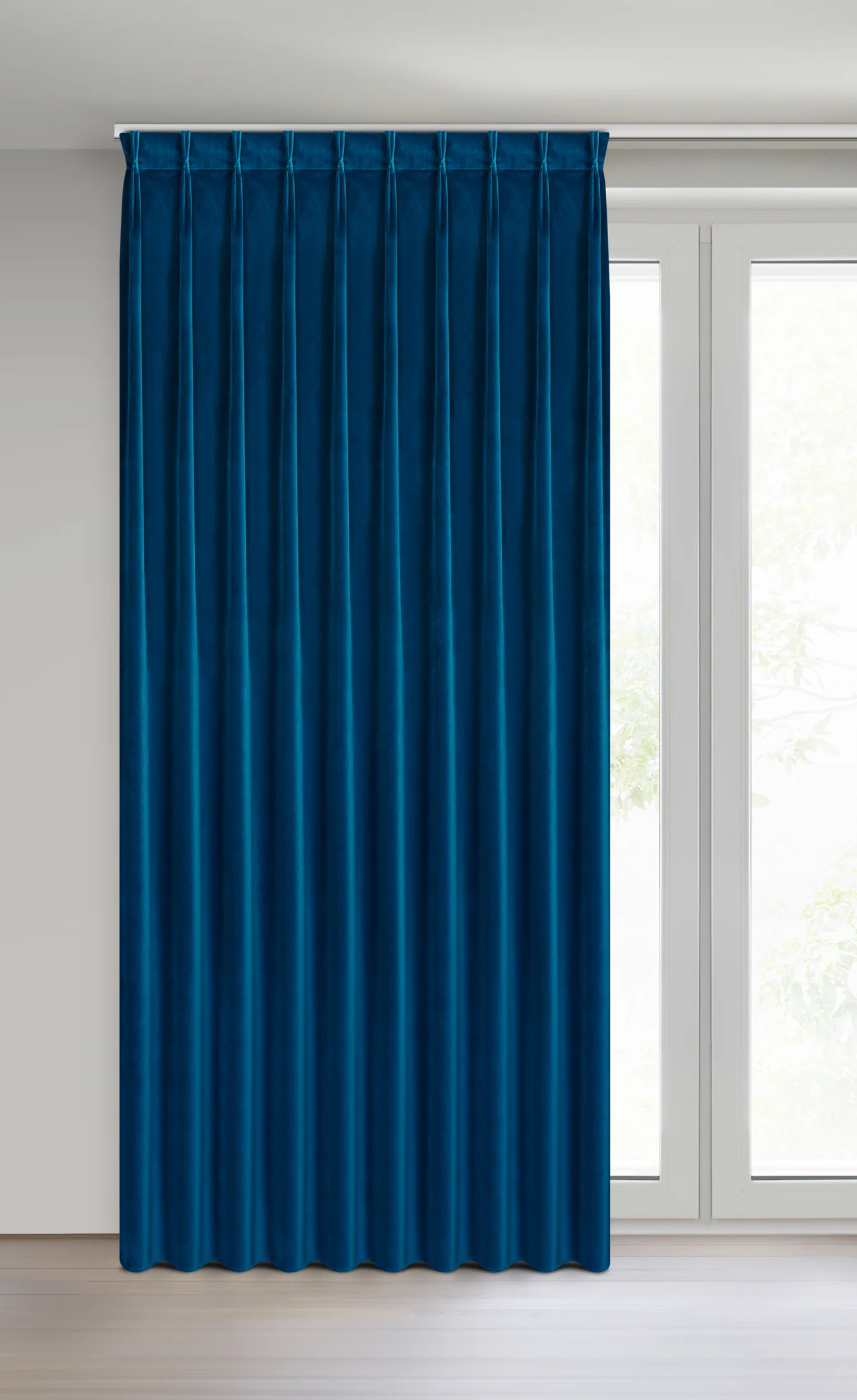 Zasłona granatowa z welwetowej tkaniny 125x270 cm (wymiar podany na gotowo) system flex - MELANIE