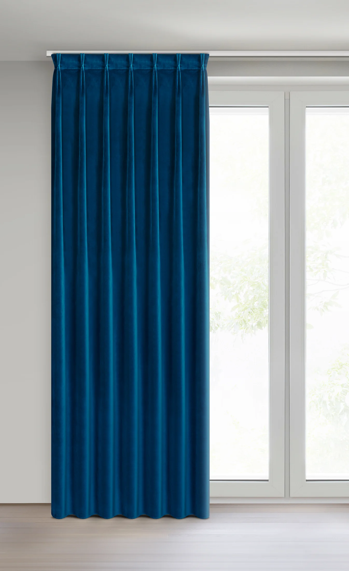 Zasłona granatowa z welwetowej tkaniny 80x270 cm (wymiar podany na gotowo) system flex - MELANIE