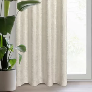 Zasłona naturalna o płóciennym splocie ze złotym połyskiem 140x250 cm przelotka - BLANKA
