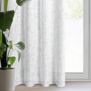 Zasłona kremowo, srebrzysta w stylu eko 140x250 cm przelotka - SOLANA