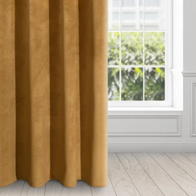 Zasłona miodowa z ekskluzywnego aksamitnego welwetu 290 g/m2 140x250 cm 10 szt. przelotek - VILLA