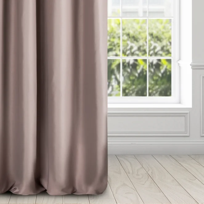Zasłona pudrowo różowa z błyszczącym splotem 140x250 cm przelotka - ESSME