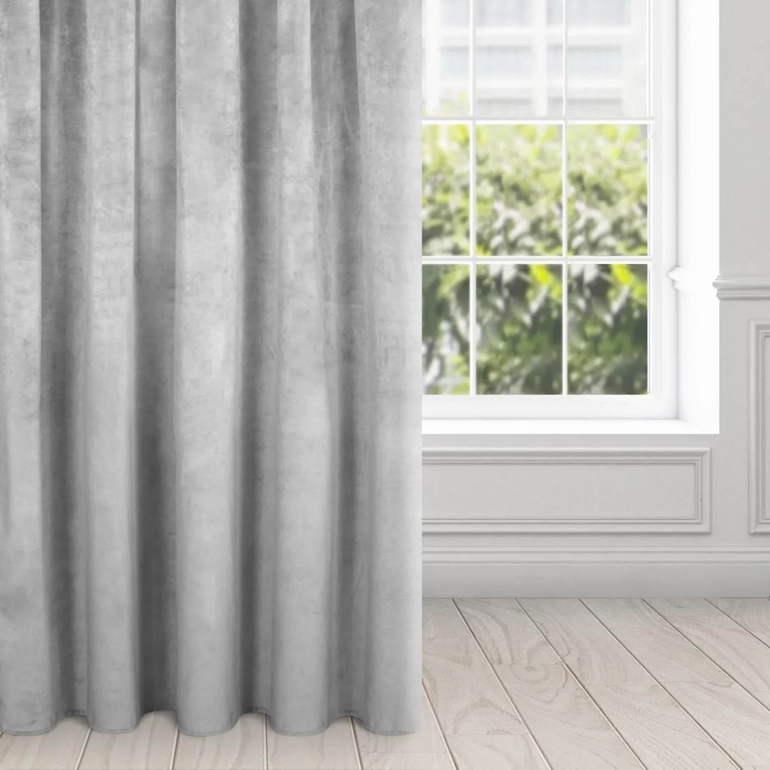 Zasłona stalowa z aksamitnego welwetu, aksamit 290 g/m2 140x270 cm taśma - RIA - Diva Line