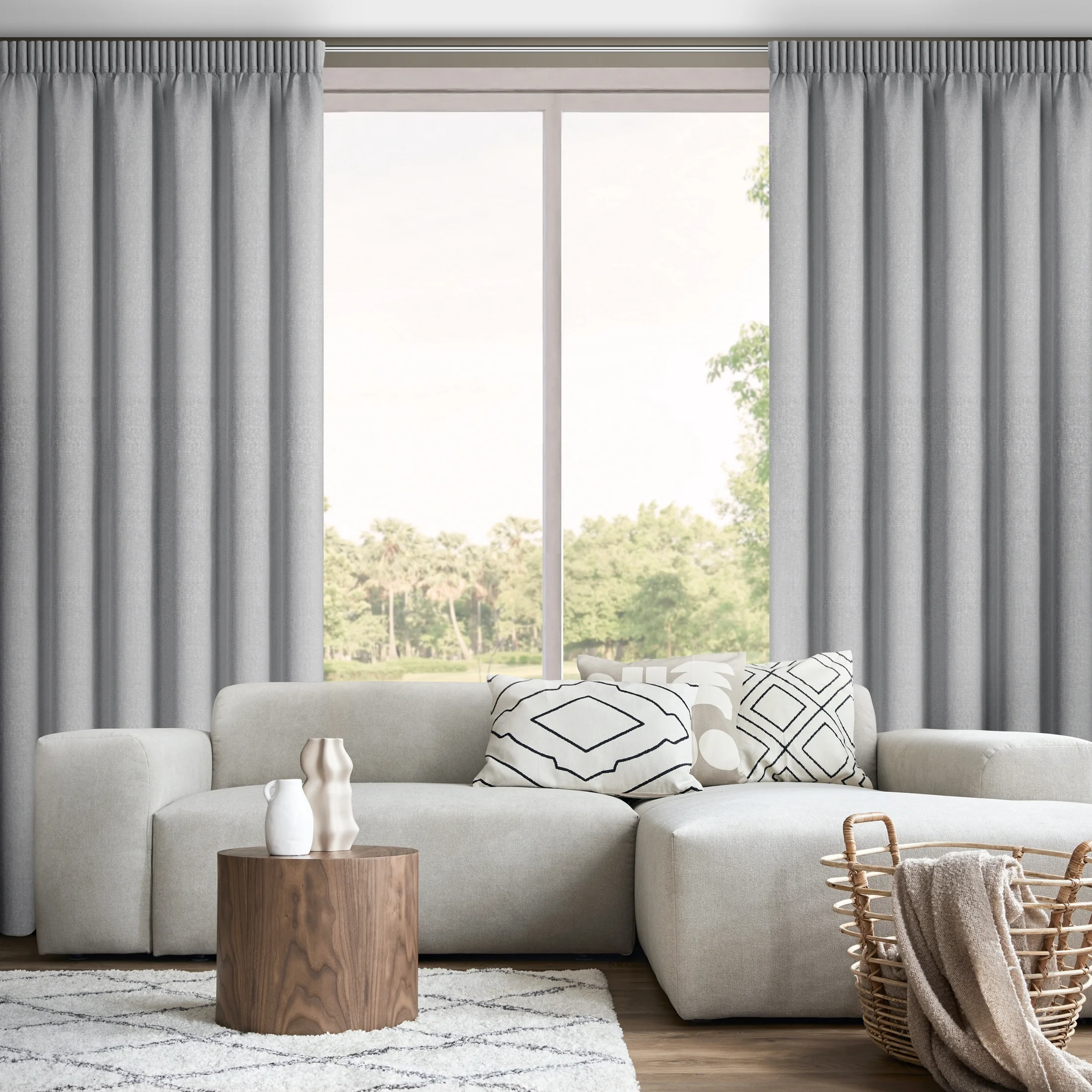 Zasłona srebrna 100% zaciemniająca blackout 140x270 cm taśma - CARLY