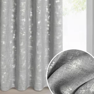 Zasłona srebrna w stylu eko 140x250 cm przelotka - SOLANA