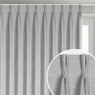 Zasłona srebrna z 100% zaciemniającej tkaniny typu blackout 125x270 cm (wymiar podany na gotowo) system flex - NELISA