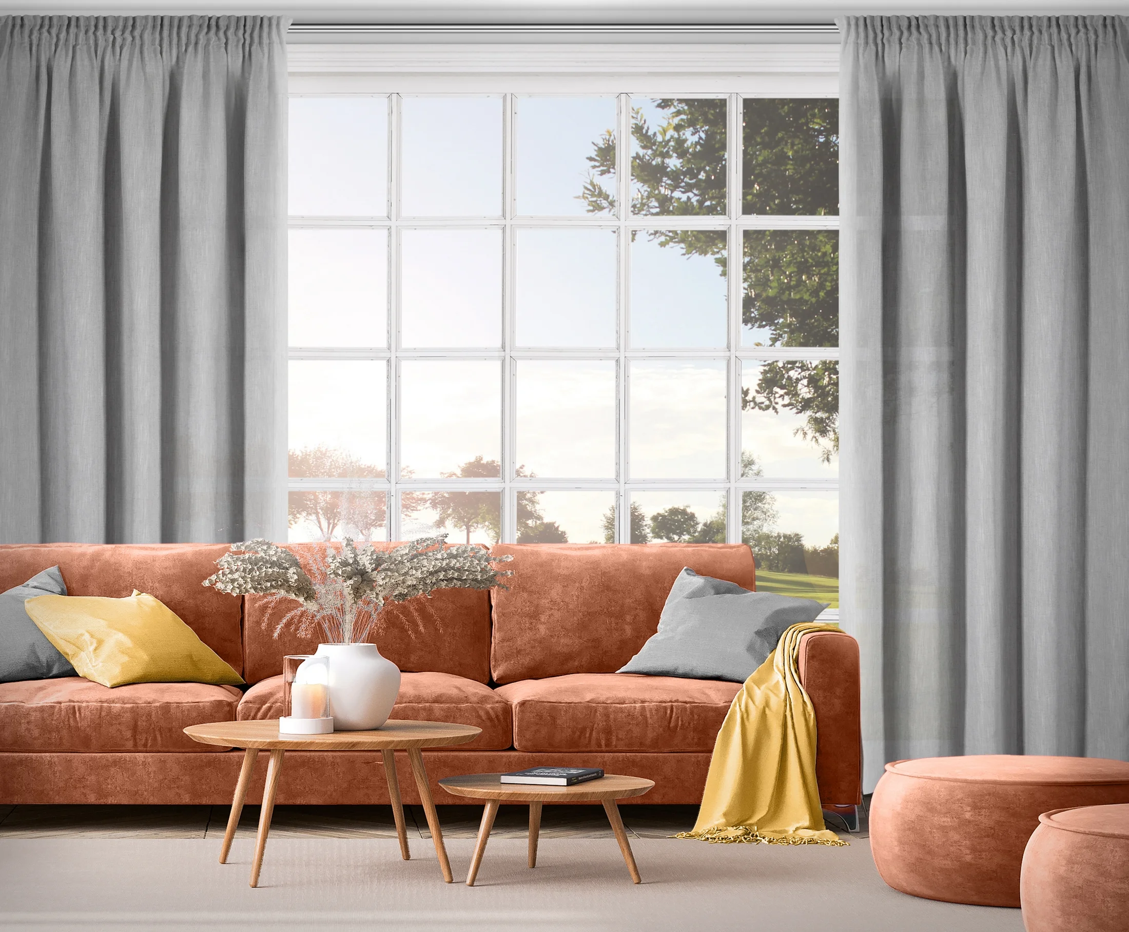 Zasłona srebrna z dodatkiem lnu i efektem deszczyku 140x300 cm taśma - JUDYTA