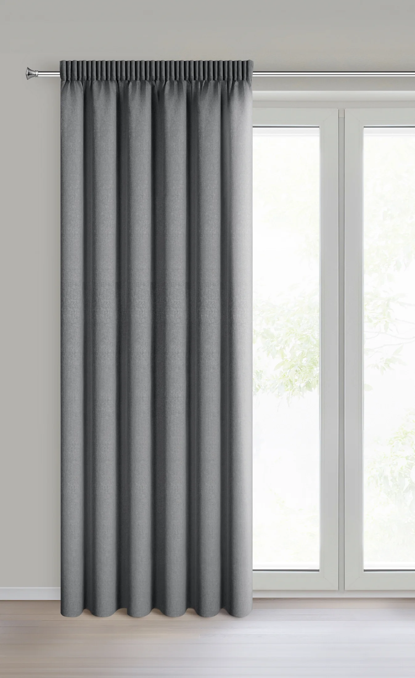 Zasłona stalowa 100% zaciemniająca blackout 140x270 cm taśma - CARLY