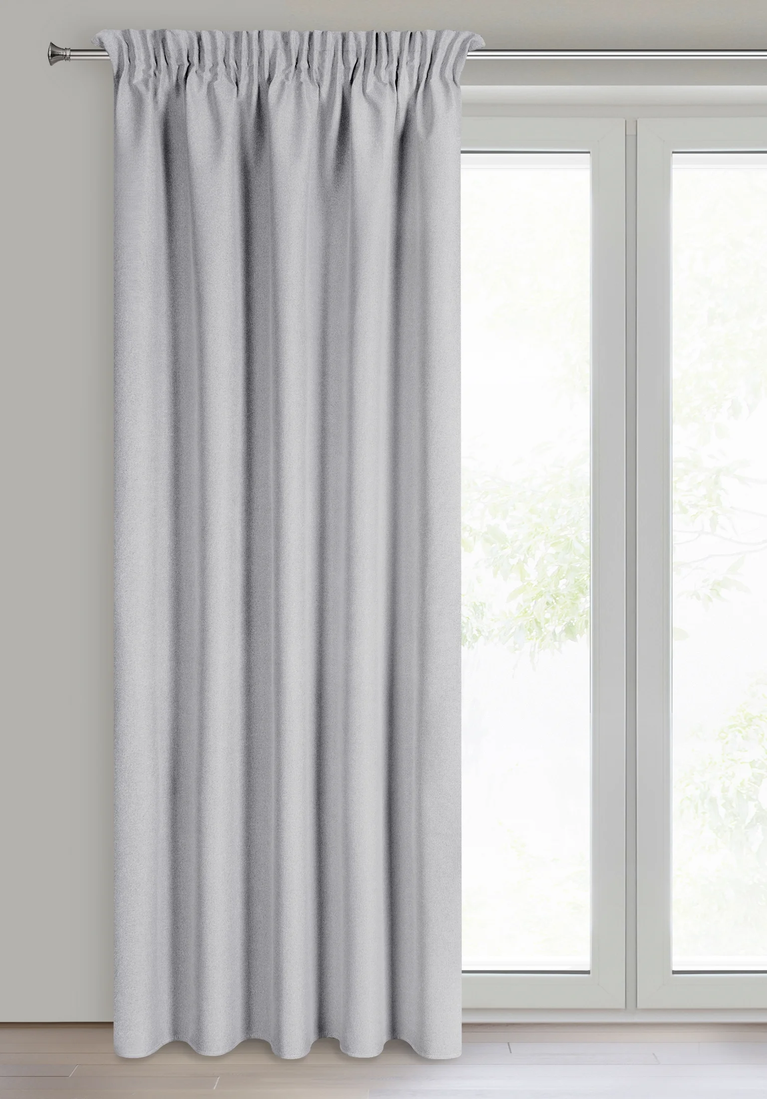 Zasłona stalowa 100% zaciemniająca z tkaniny typu blackout 135x270 cm taśma SUZAN