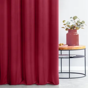 Zasłona szyta na taśmie fala bordowa z miękkiej tkaniny welwetowej