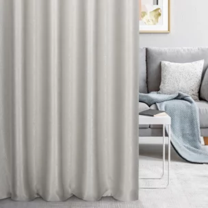 Zasłona szyta na taśmie fala naturalna z gładkiej, zaciemniającej tkaniny z wyraźnym splotem