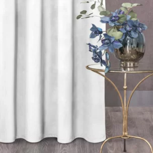 Zasłona welwetowa biała 140x270 cm taśma - ROSA - Design 91