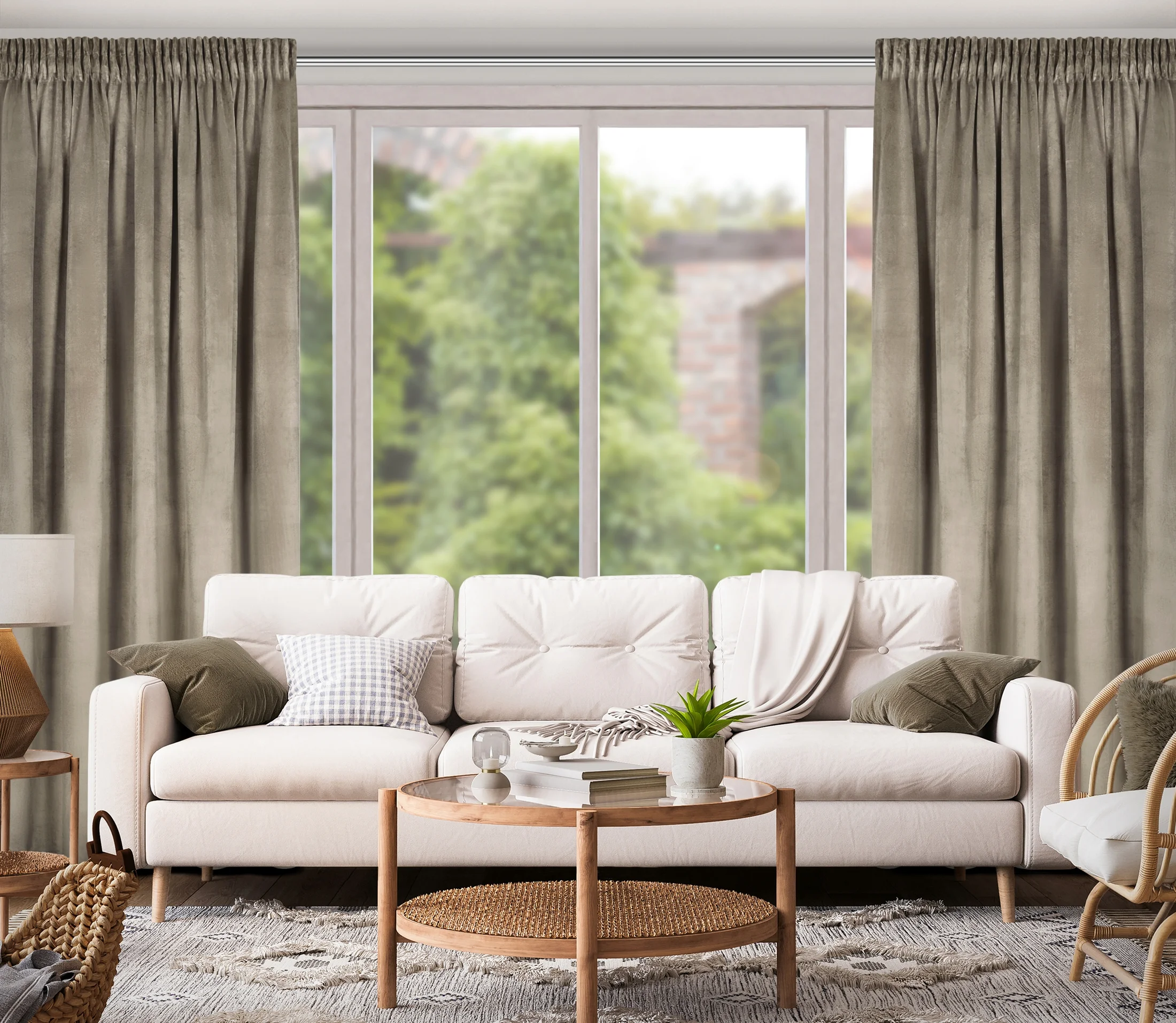 Zasłona welwetowa brązowa 140x270 cm taśma - ROSA - Design 91