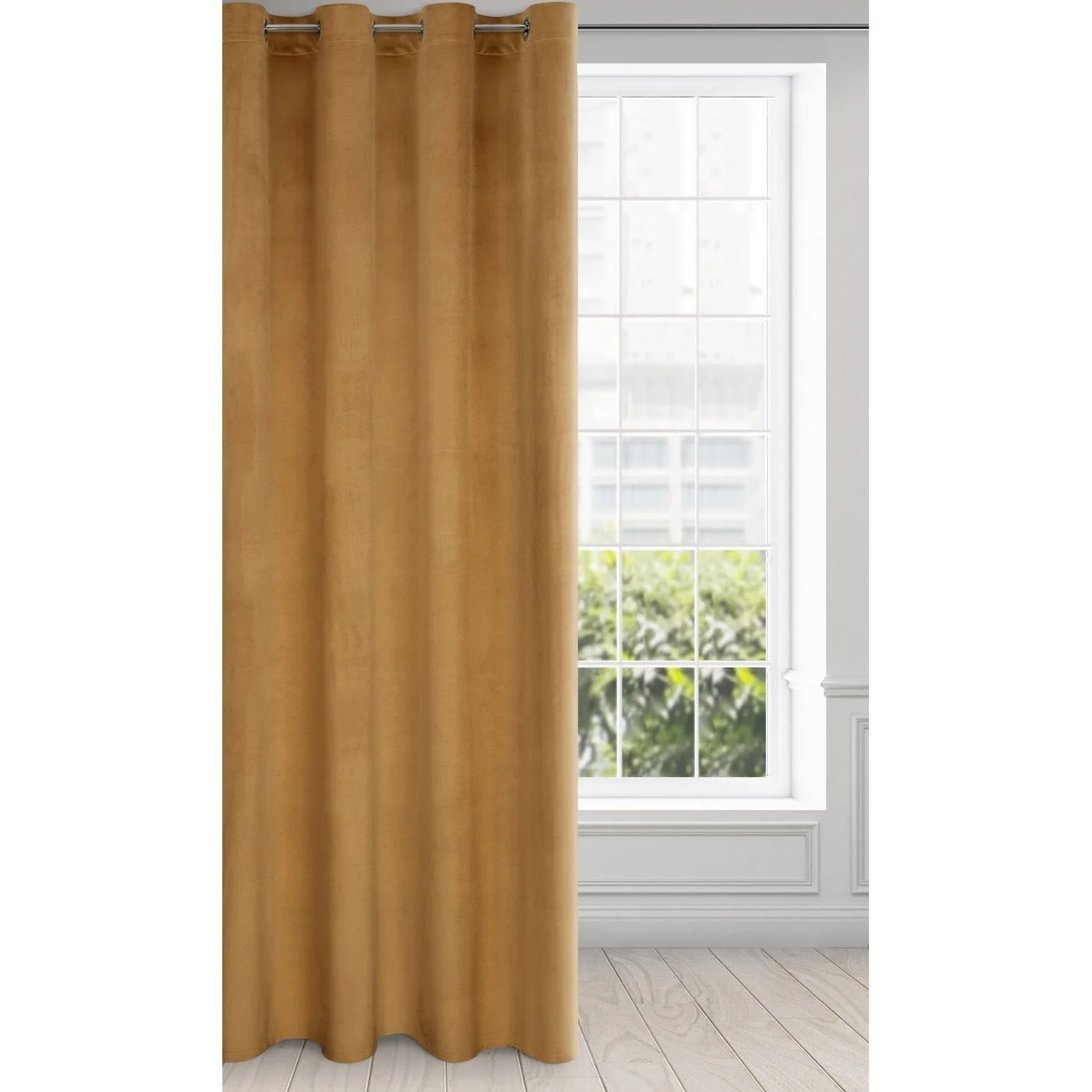 Zasłona welwetowa miodowa 140x250 cm przelotka - ROSA - Design 91