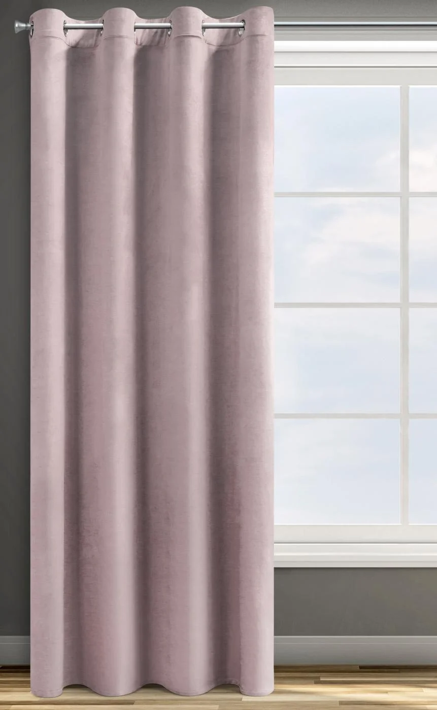 Zasłona welwetowa pudrowy róż 140x250 cm przelotka - ROSA - Design 91