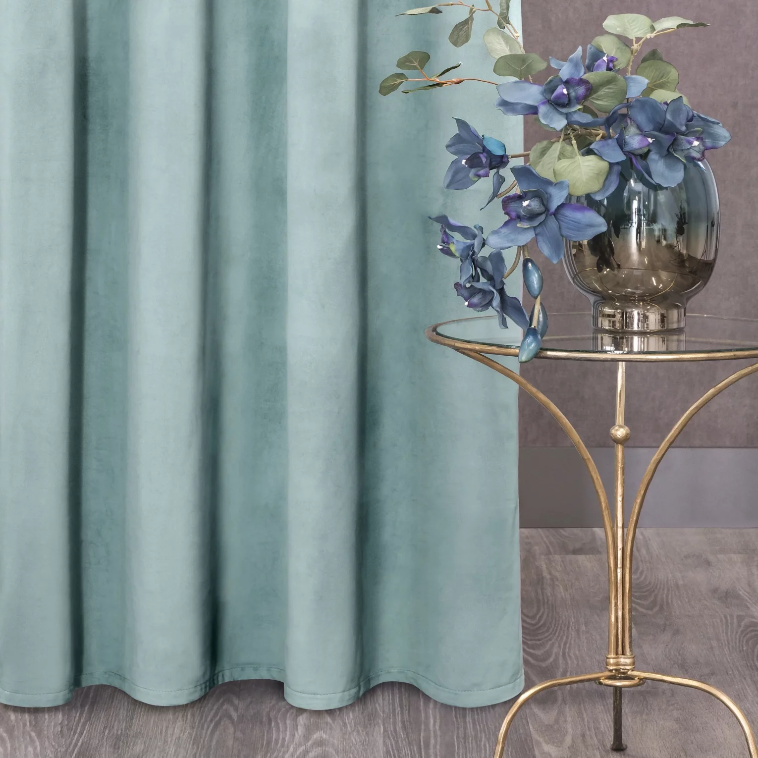 Zasłona welwetowa szałwiowa 140x250 cm przelotka - ROSA - Design 91