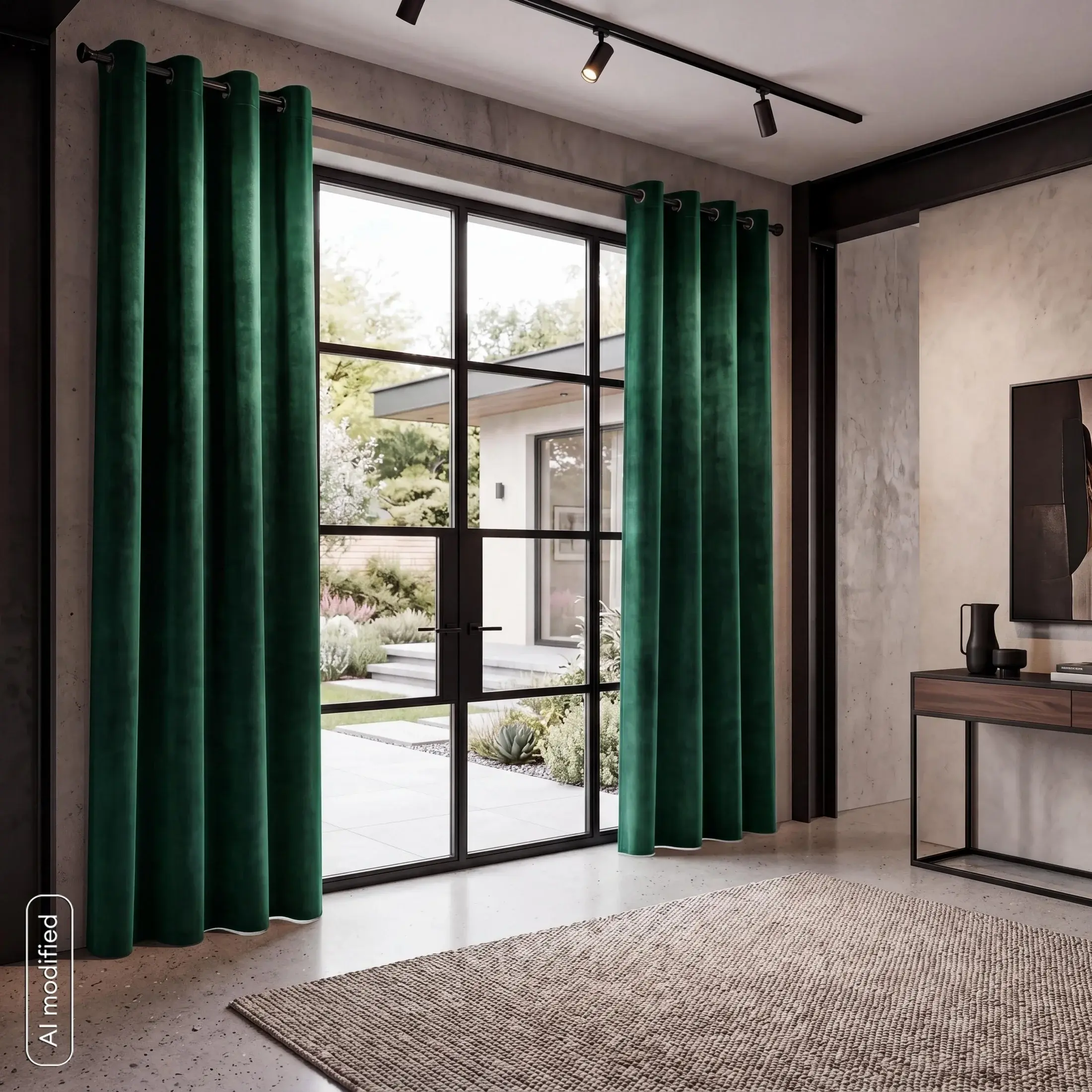 Zasłona zielona z aksamitnego błyszczącego welwetu 140x250 cm przelotka - LUCCA