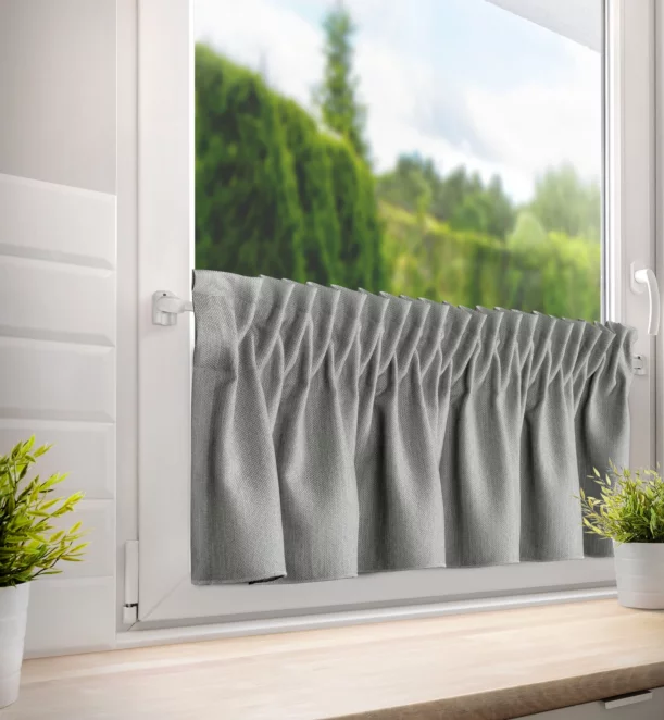 Zazdrostka srebrna z tkaniny o płóciennym splocie 140x30 cm taśma LENA