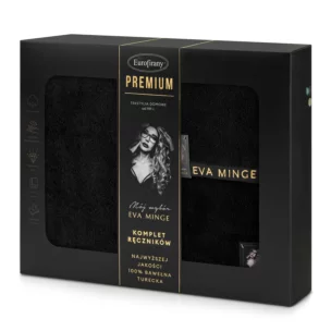 Zestaw ręczników bawełnianych na prezent 3 szt kolor czarny 550 g/m2 VENUS Eva Minge