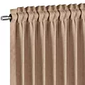Zasłona szyta na tunelu beżowo srebrzysta z melanżowej tkaniny o lekkim połysku